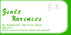 zsolt marinics business card